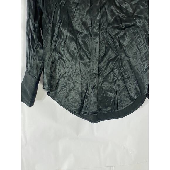ALICE IN THE EVE Women’s Black Sienna Silky Button-Up Long Sleeve Top SZ XS - Picture 5 of 10